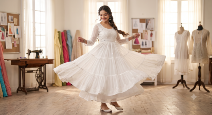 Step-by-Step Tiered Flared Anarkali Stitching Course Online Class in Malayalam | JM World of Fashion